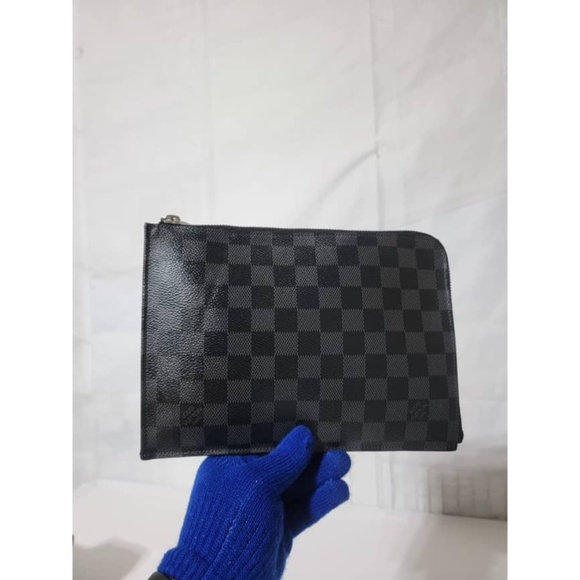 Authentic Louis Vuitton Damier Graphite Pochette Jour PM Zip Around Port… - Picture 5 of 13